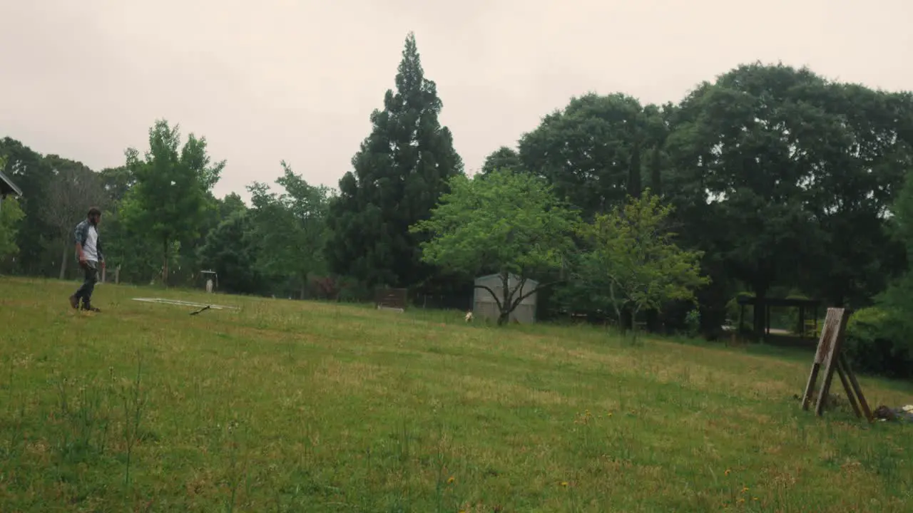 Lumberjack training for axe throwing competition slow motion throwing sharp ax in to the target