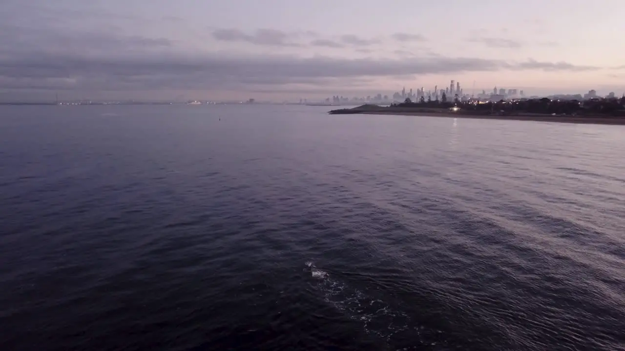 Drone Parallax Ocean Sunrise Melbourne Swimmer