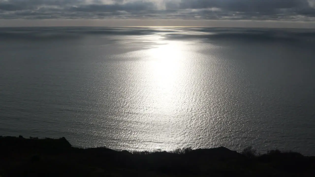 Reflection of sun along south coast of the UK Devon