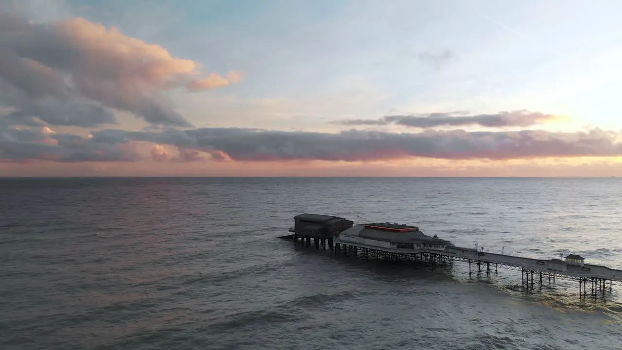 Cromer pier at dawn shot with a drone