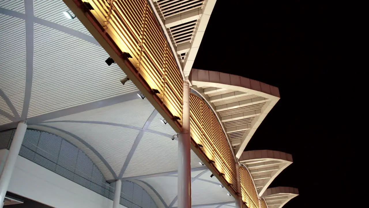 Architectural view of Phnom Penh AirPort by night Cambodia