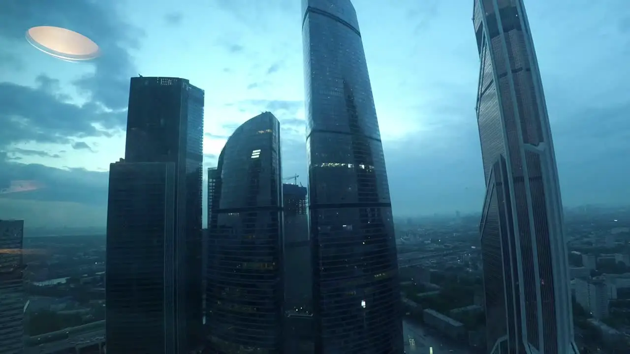 Moscow skyscrapers at the business centre time-lapse 1080p 30fps