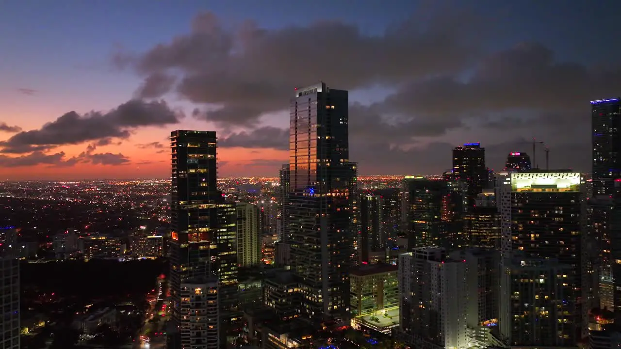 Beautiful view of Miami Brickell during sunset