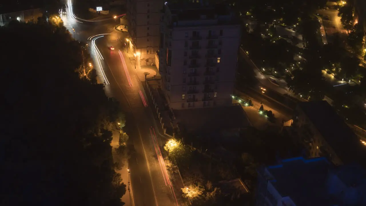 Timelapse of Baku in Azerbaijan at night from a very high point of view