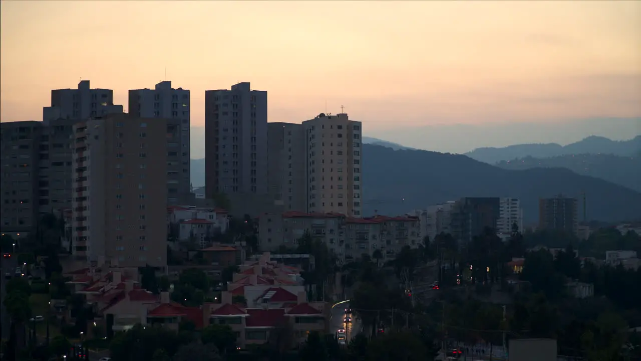 Time Lapse of Buildings from Day to Night