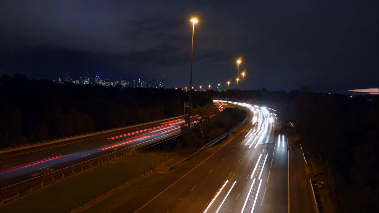 Time Lapse at night over freeway