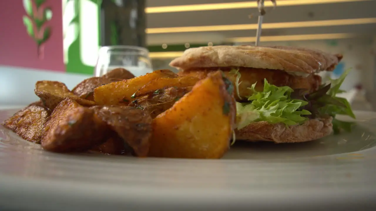 Serving food in restaurant