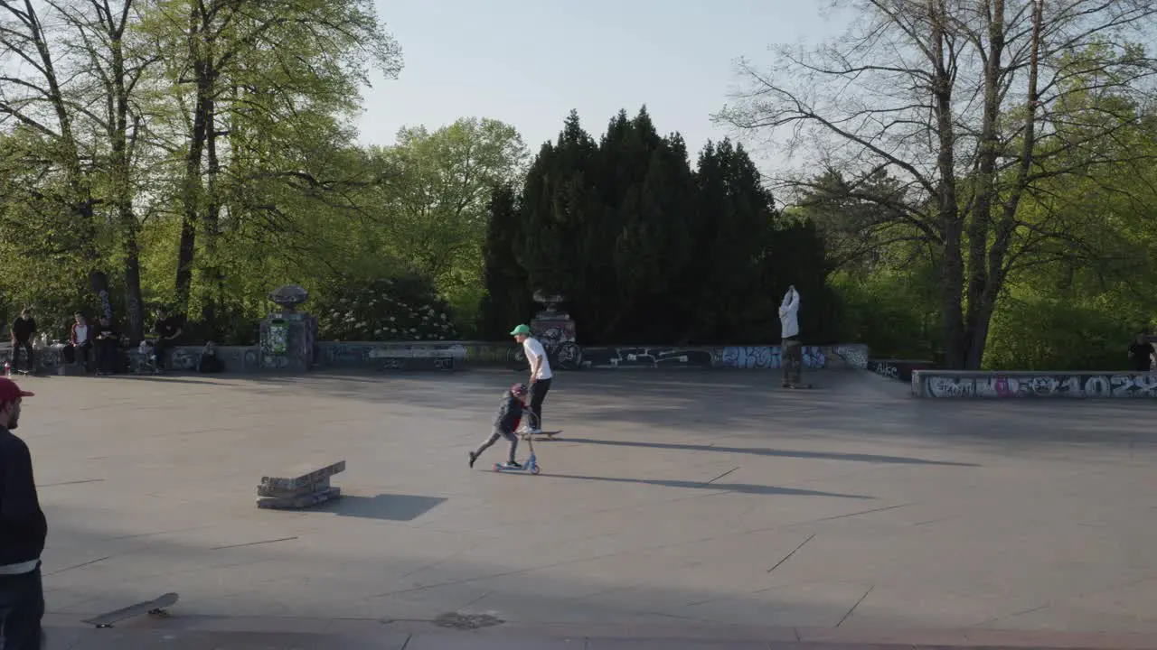 people skateboarding in Letná Park in Prague Czech Republic