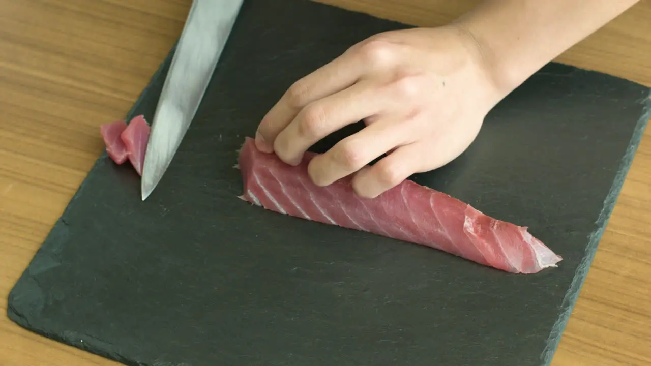 Slowly and Precisely Slicing Fish Meat