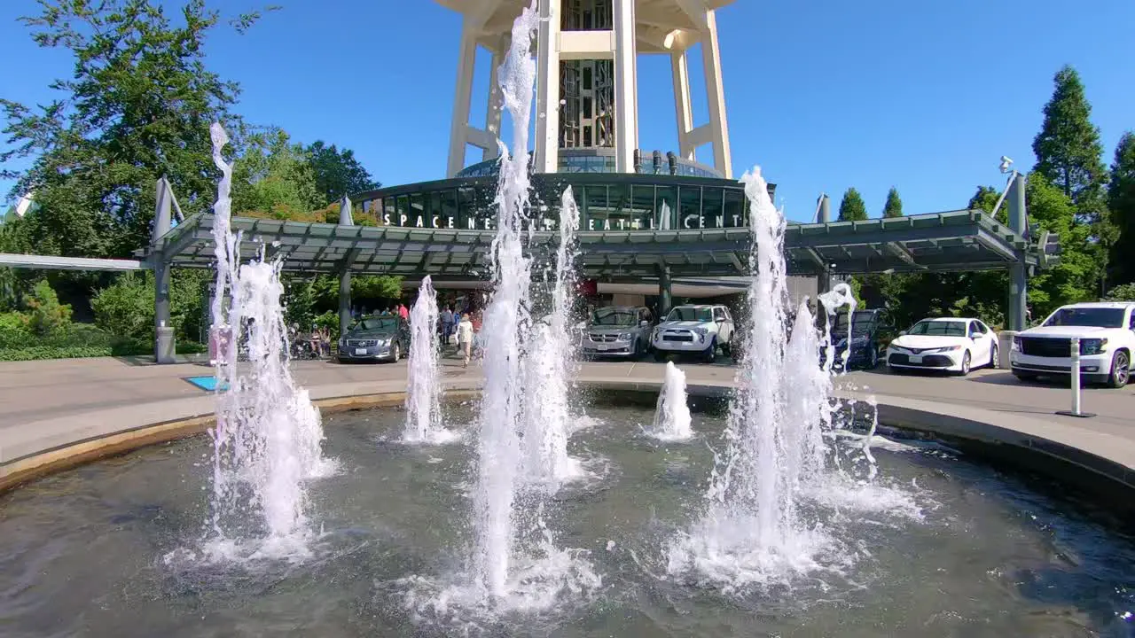 Howard Wright Memorial Fountain located at the entrance of the Space Needle in Seattle Washington USA