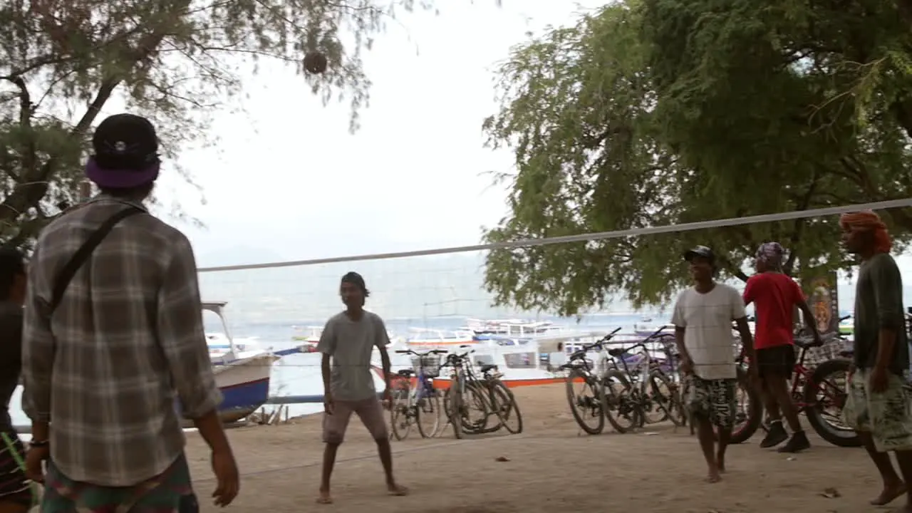 Boys Playing Volleyball in Indonesia