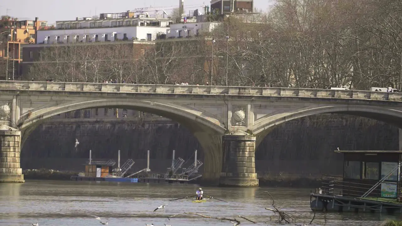 Rowing Along The River Tiber