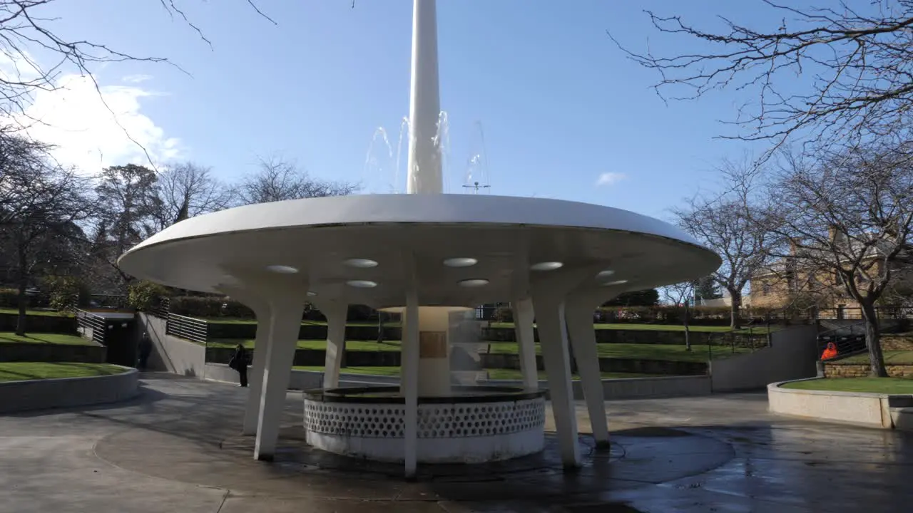 ABC Roundabout fountain on sunny winter day in Hobart Tasmania Australia