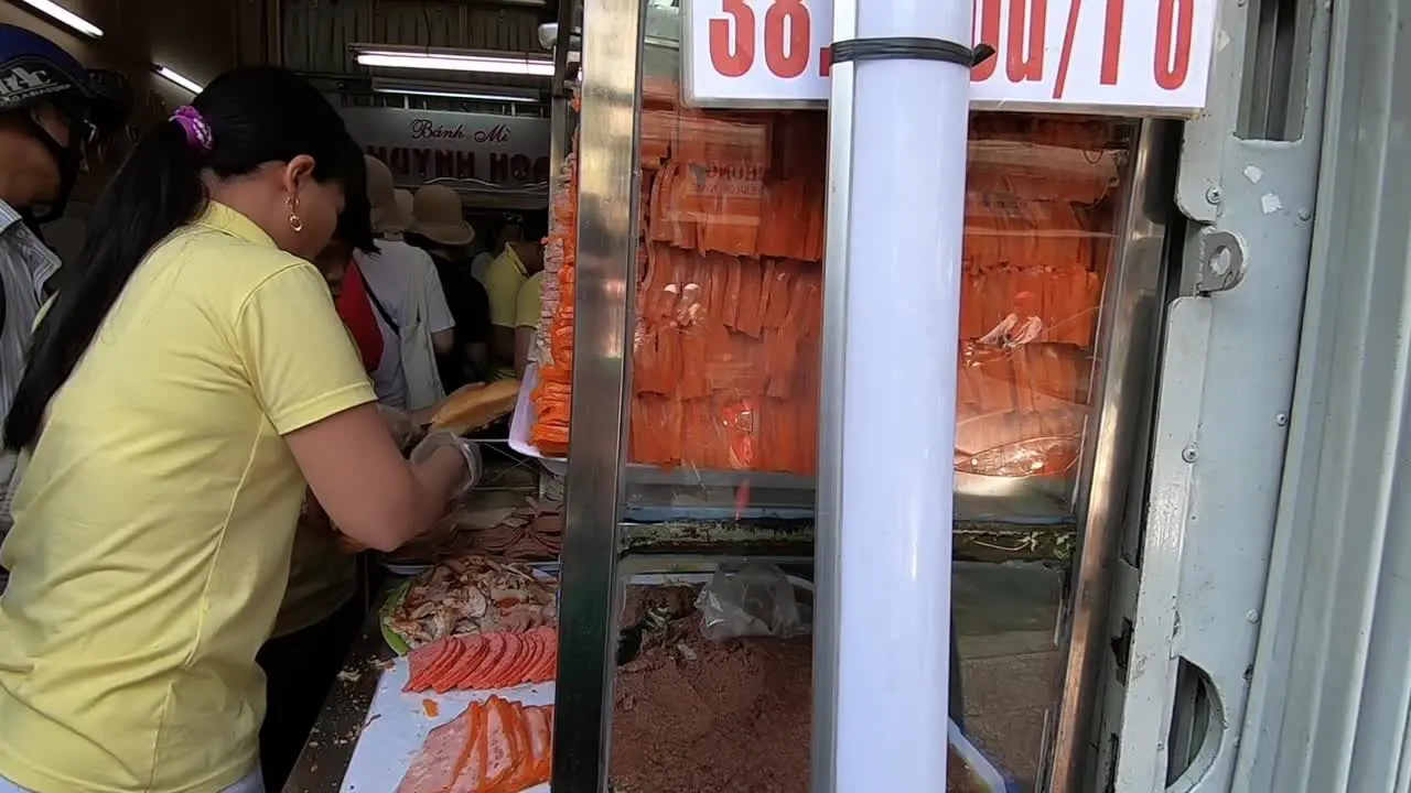 Food Vendor of Bahn Mi Store in Ho Chi Minh City Vietnam