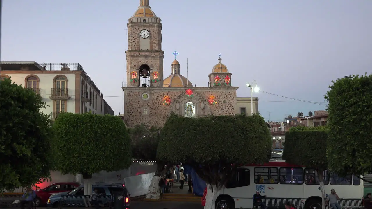 Mexico Arandas Zooms To Virgin Of Guadalupe On Church