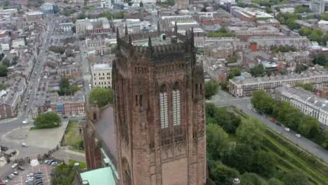 Drone Shot Orbiting Liverpool Cathedral 06