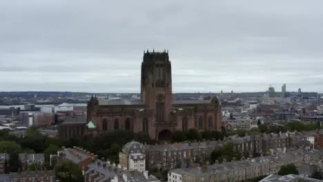 Drone Shot Orbiting Liverpool Cathedral 01