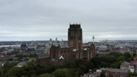 Drone Shot Orbiting Liverpool Cathedral 02