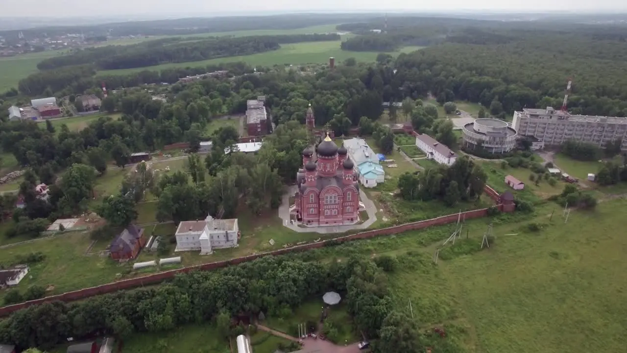 Lukino Village and Cathedral of Ascension aerial view