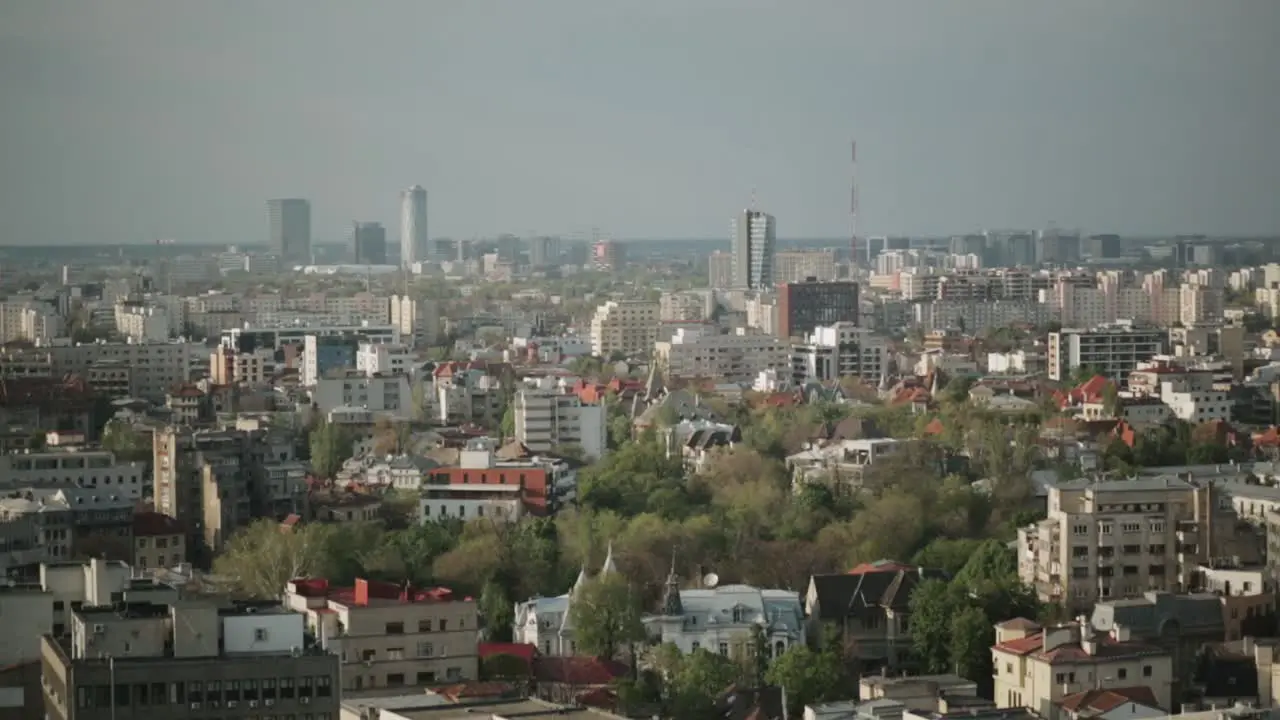 Timelapse of Bucharest city sunset time Romania