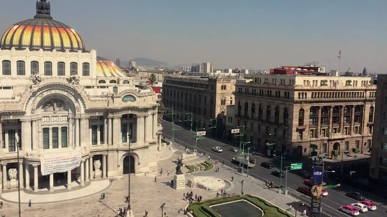 Eje Central Avenue Next to the Fine Arts Palace on a Sunny Day in Mexico City's Downtown