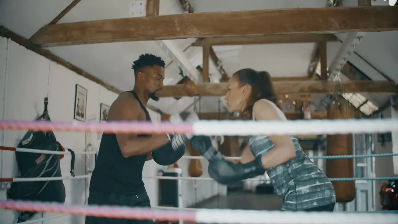 Amateur Boxers Training in Ring