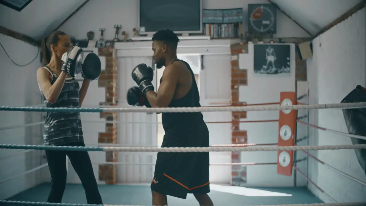 Young Boxers Training in Ring