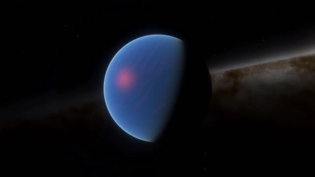 Kepler 51D Planet Render HDR with milky way in the background panning around it