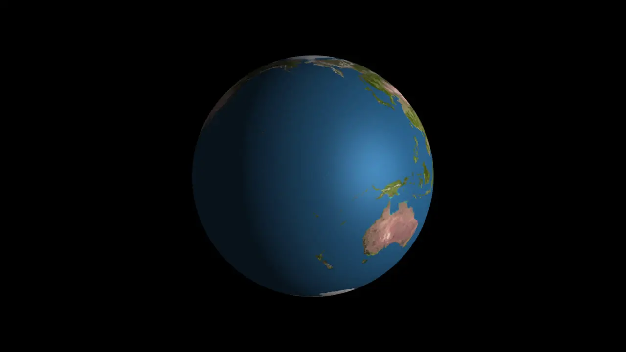 Seamless loop animation of rotating globe planet Earth Animation video transparent background with alpha channel