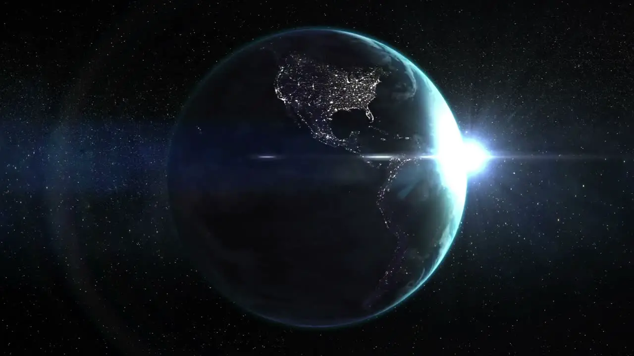 animation of spinning earth with sun