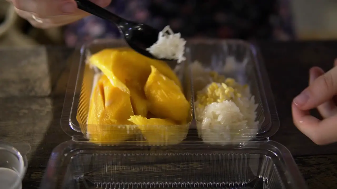 Sticky Mango Rice Traditional Thai Food Dessert