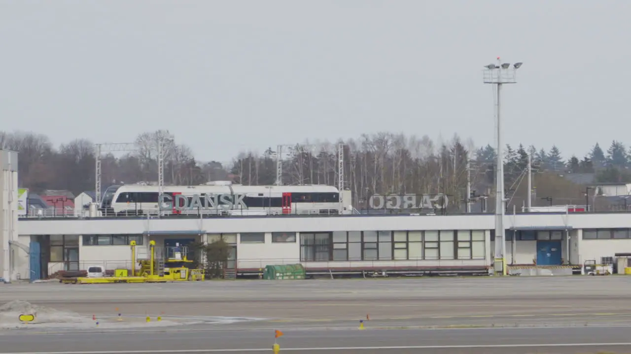 Gdansk Lech Walesa Airport Terminal Shuttle Train Transfers Passengers From Airport