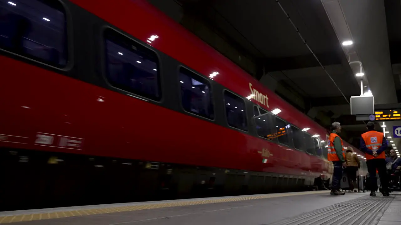 Pendolino EVO ETR 675 Italia Rail Arriving At Bologna Station Platform