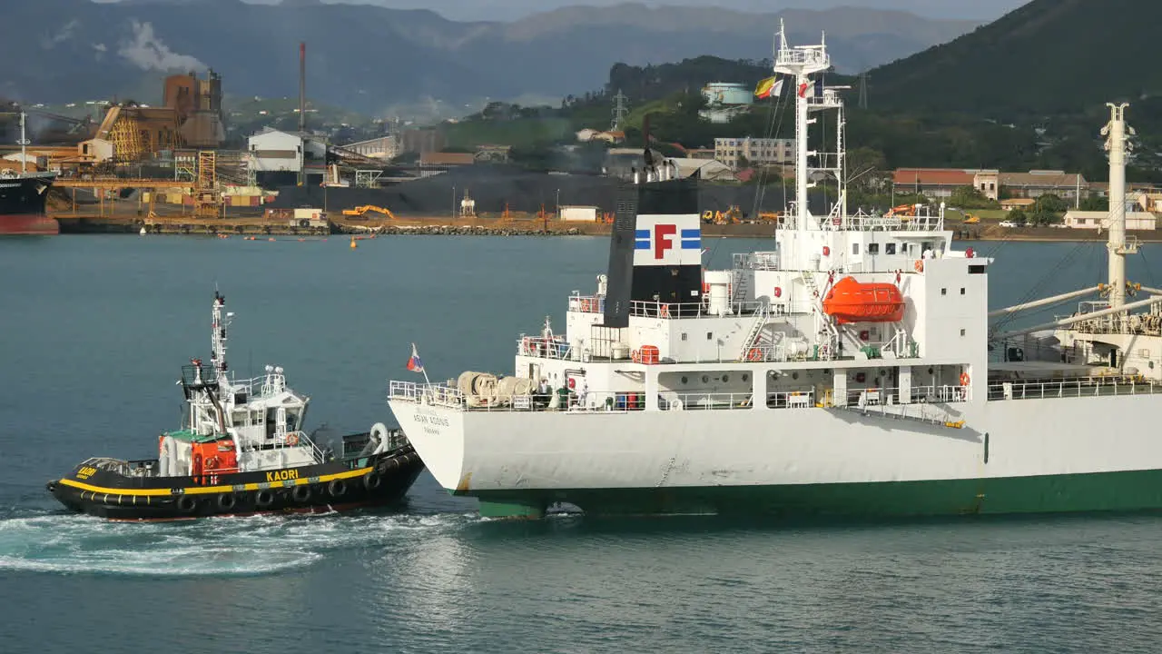 New Caledonia Noumea Ship And Tug Boat