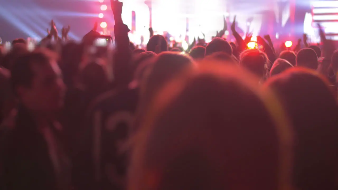 Excited audience applauding on the concert