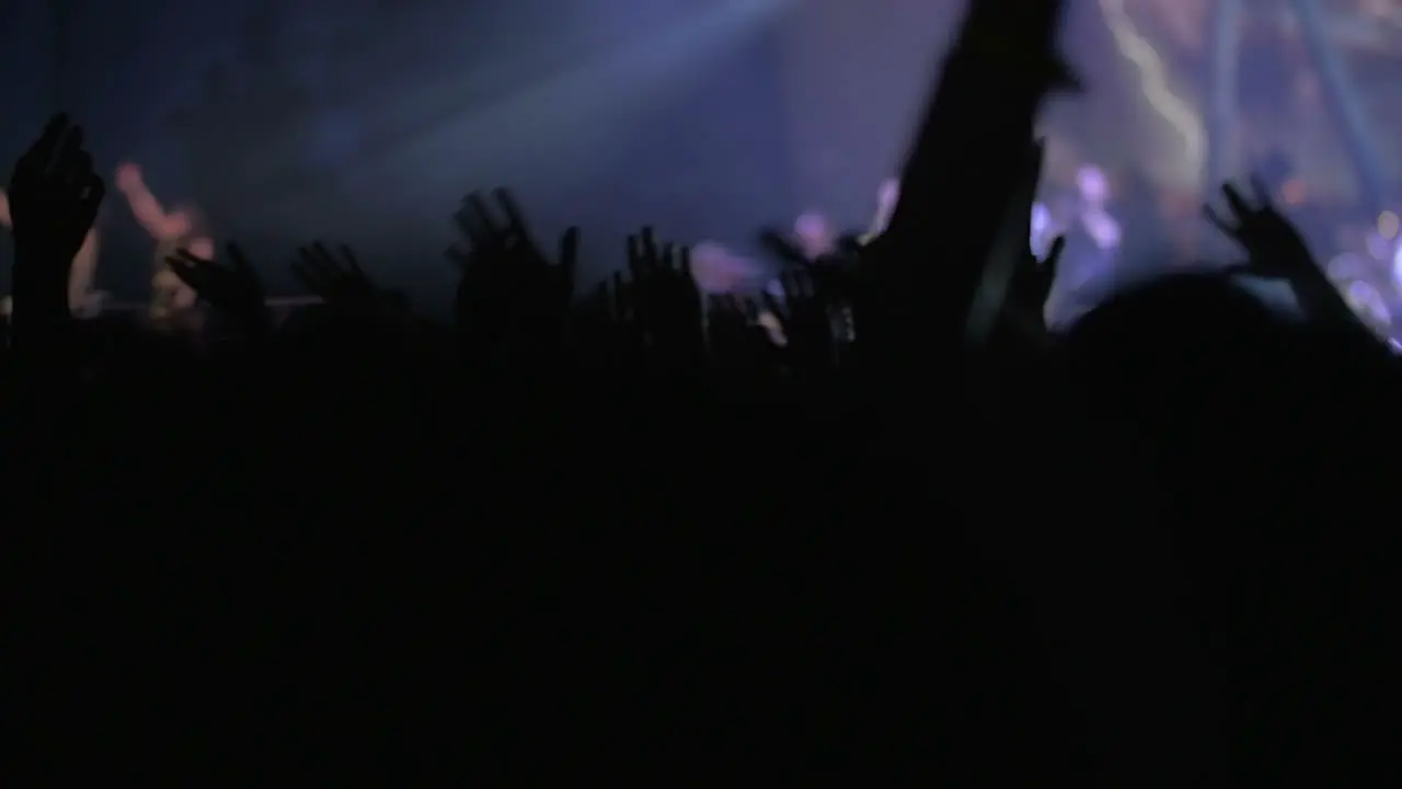 Fans waving hands on concert