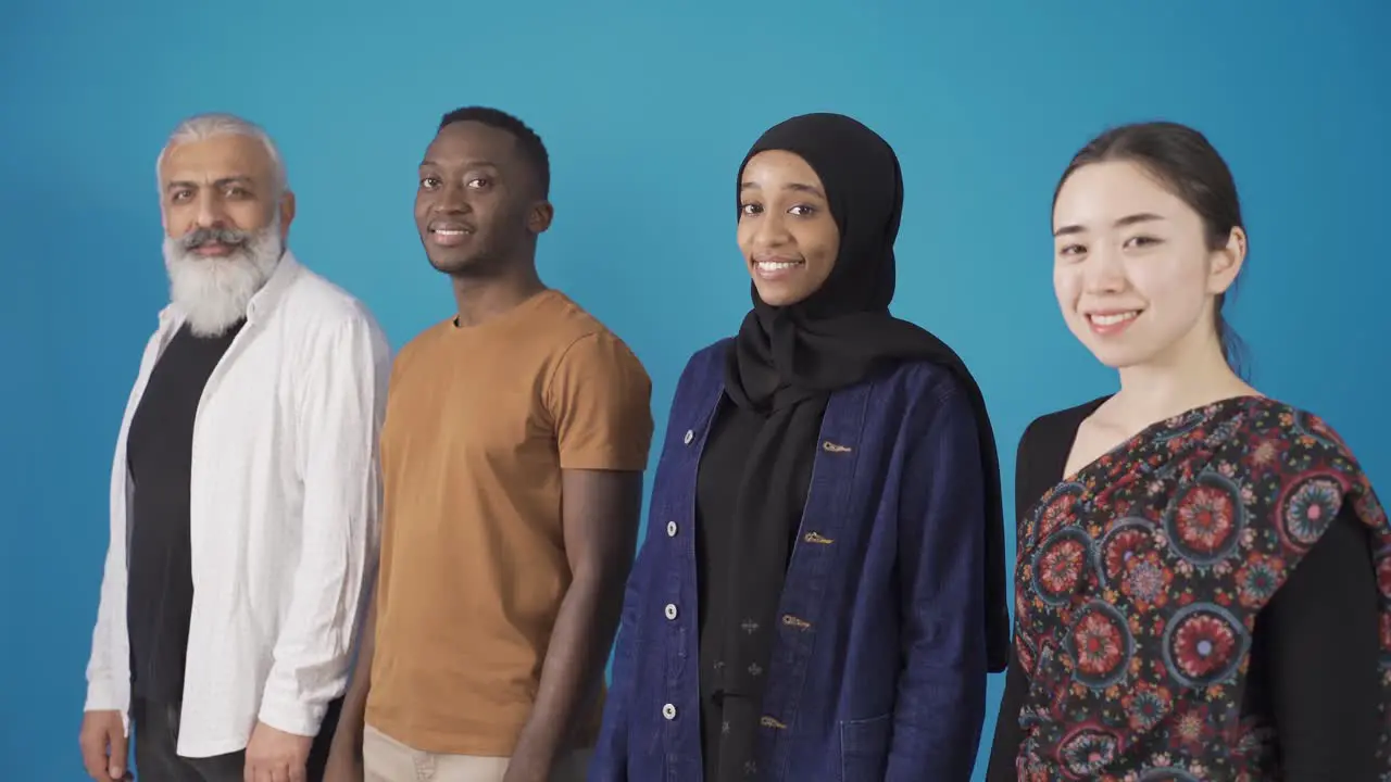 Portrait of multiethnic group of people Happy interracial people smiling