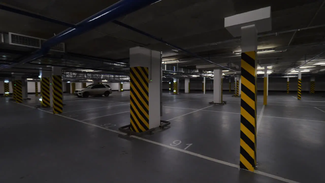 Underground parking with few cars