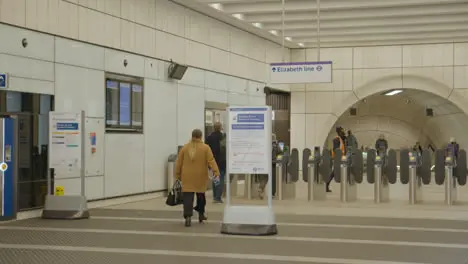 Entrance To Underground Station Of New Elizabeth Line At Bond Street London UK 1