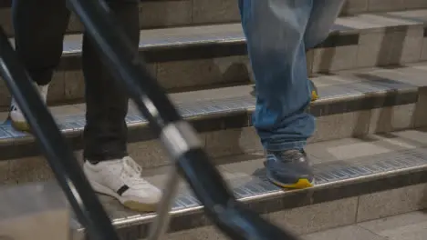 Close Up Of Commuters On Stairs At London Liverpool Street UK Rail Station 1