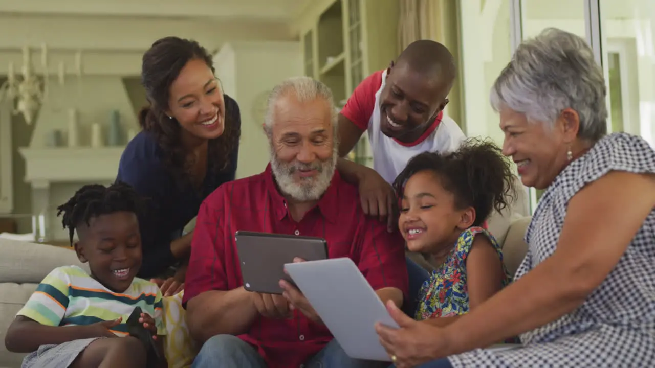 Multi-generation family spending time together at home