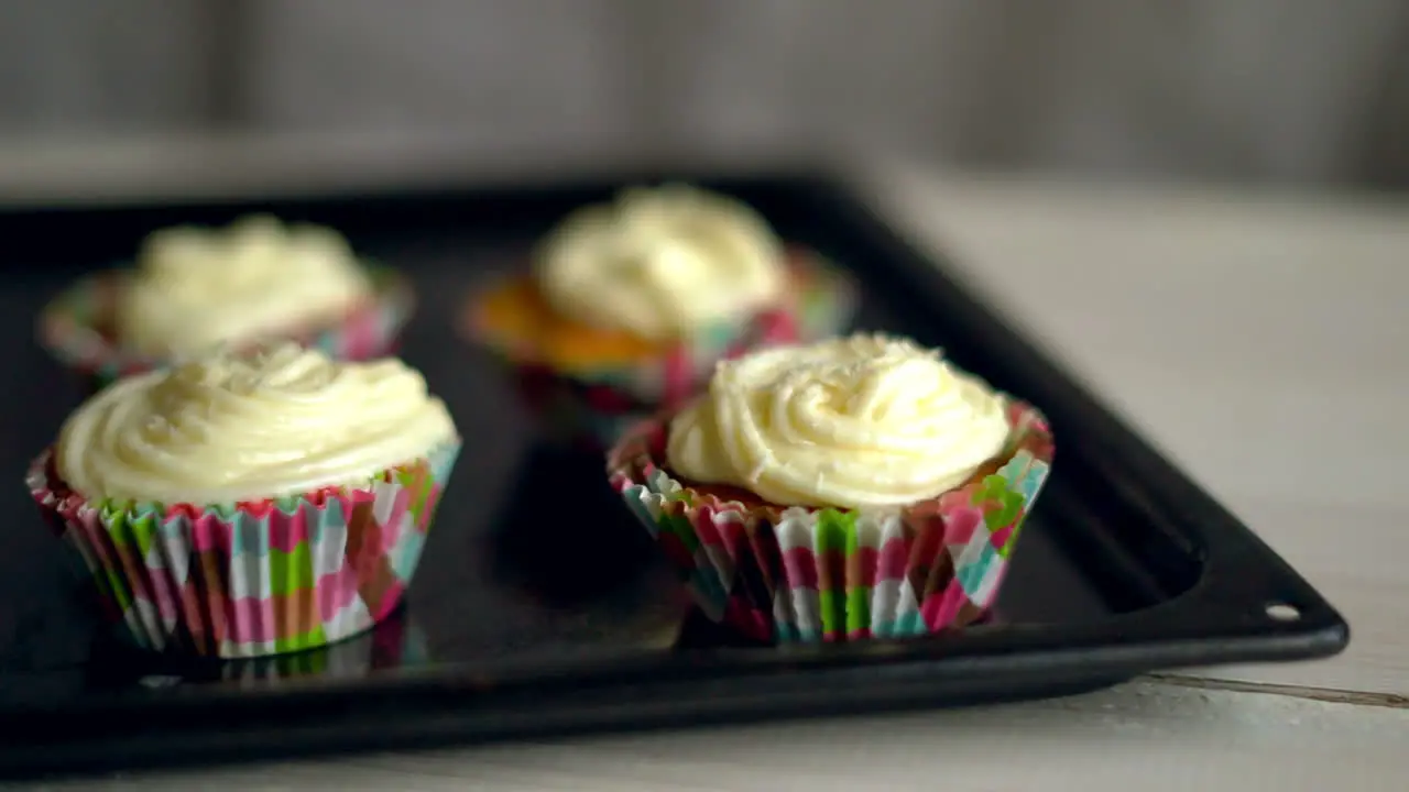 Baking cupcakes Cupcakes on baking tray Sweet cupcakes Sweet food