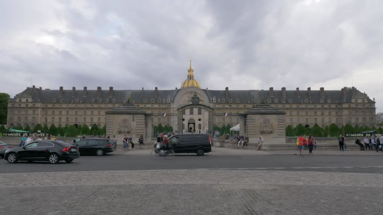 Les Invalides view with entry gate Sightseeing of Paris France