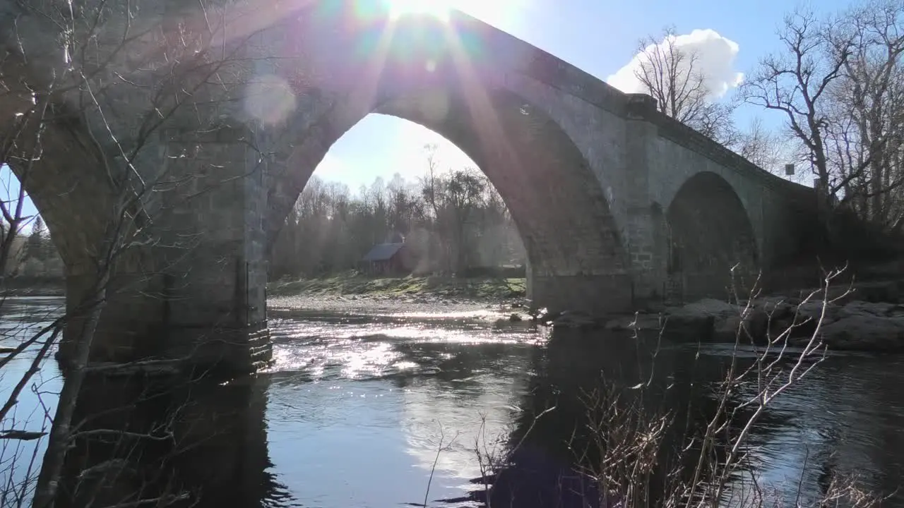 Potarch Bridge against the light with lens flare