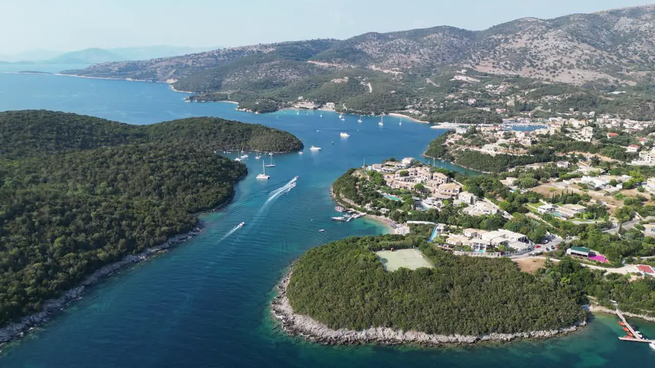 Syvota Scenic Coastal Village in Epirus Greece Mainland Aerial