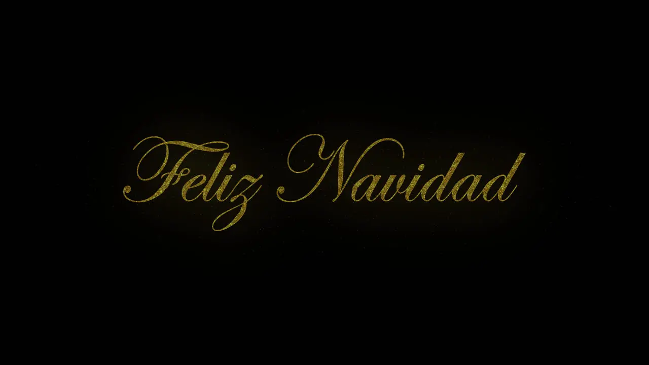 Animation of golden color feliz navidad text over black background