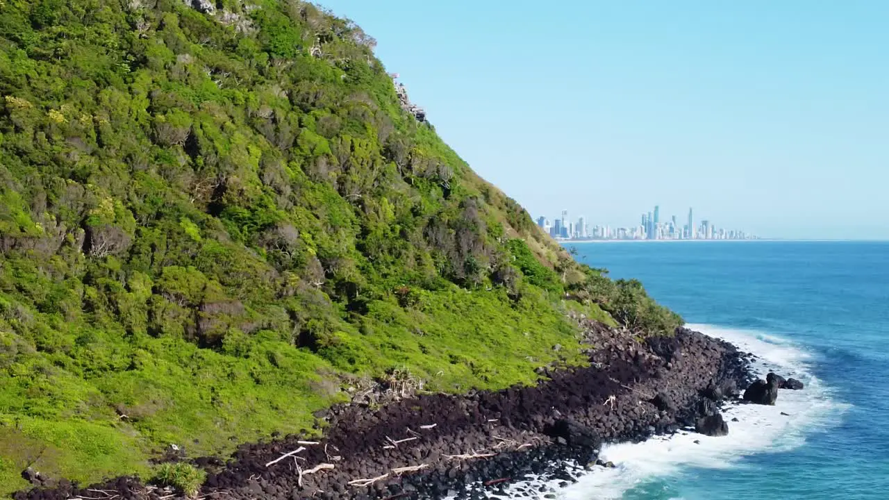 Surfers Paradise revealed from behind Burleigh Heads