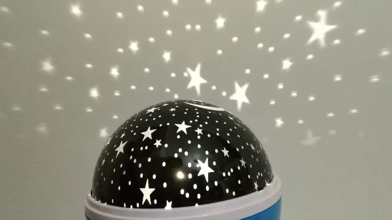 Rotating Night Lamp Projector with White Stars and Moon