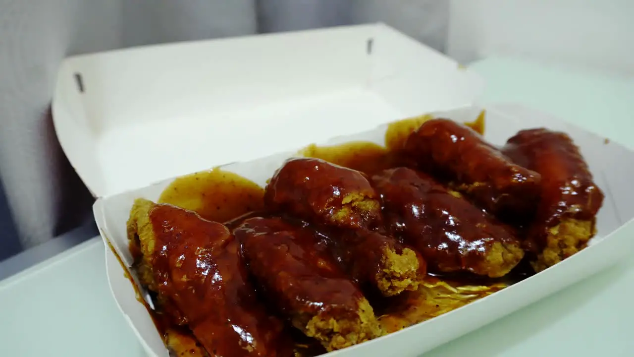 junk food chicken wings with barbecue sauce