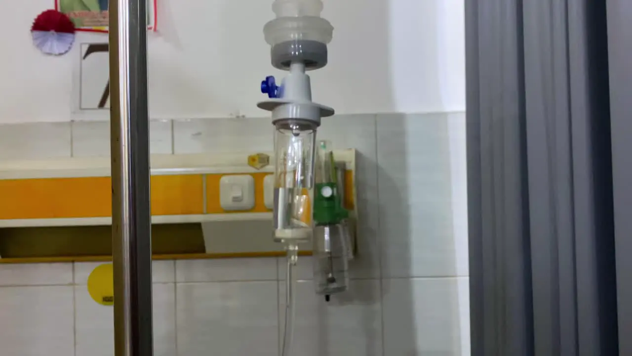 The sterile Baxter Infusion system drips fluid or medication at a medical institution